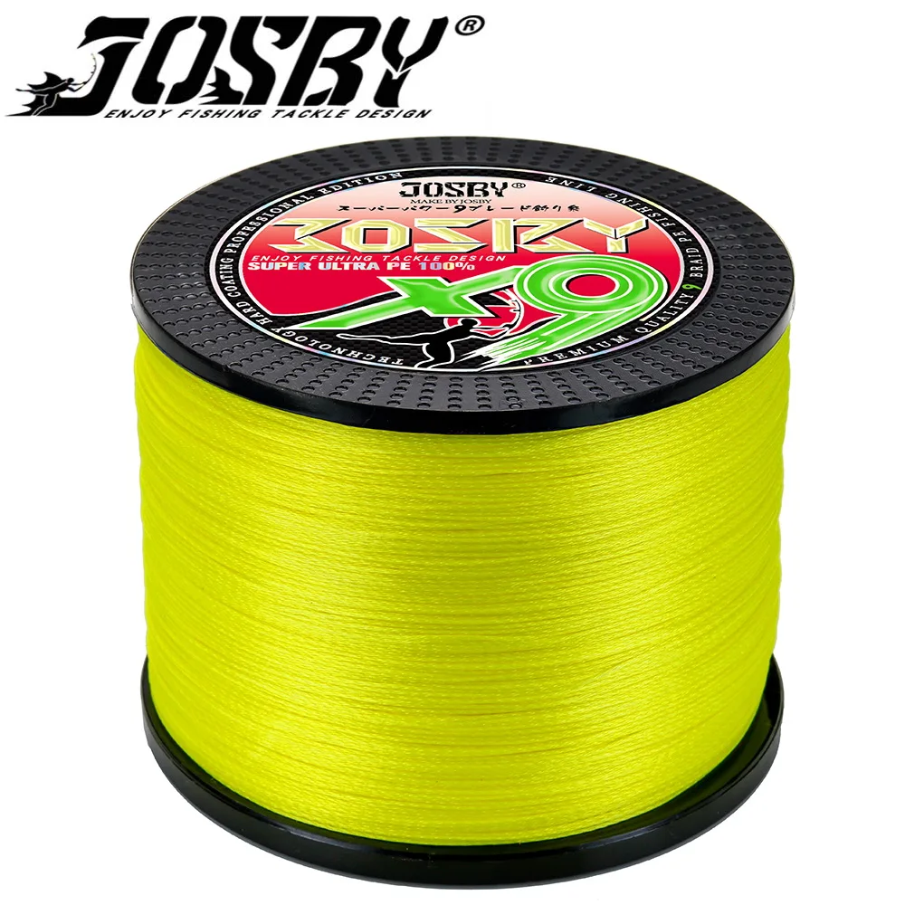 JOSBY 9 Strands 100/300/500m/1000M X9 Weaves 22LB - 100LB PE 9 Braided Fishing Line For Sea Saltwater Fishing