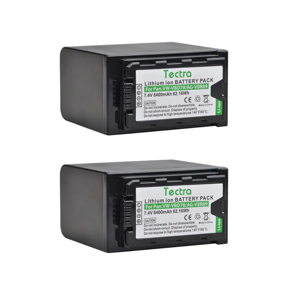 2PCS 8400mAh VW-VBD78 AG-VBR89 Batteries for Panasonic AJ-HPX260MC,HPX265MC,AG-FC10,PX298,HC-MDH2, VW-VBD29 VBD55 VBD58