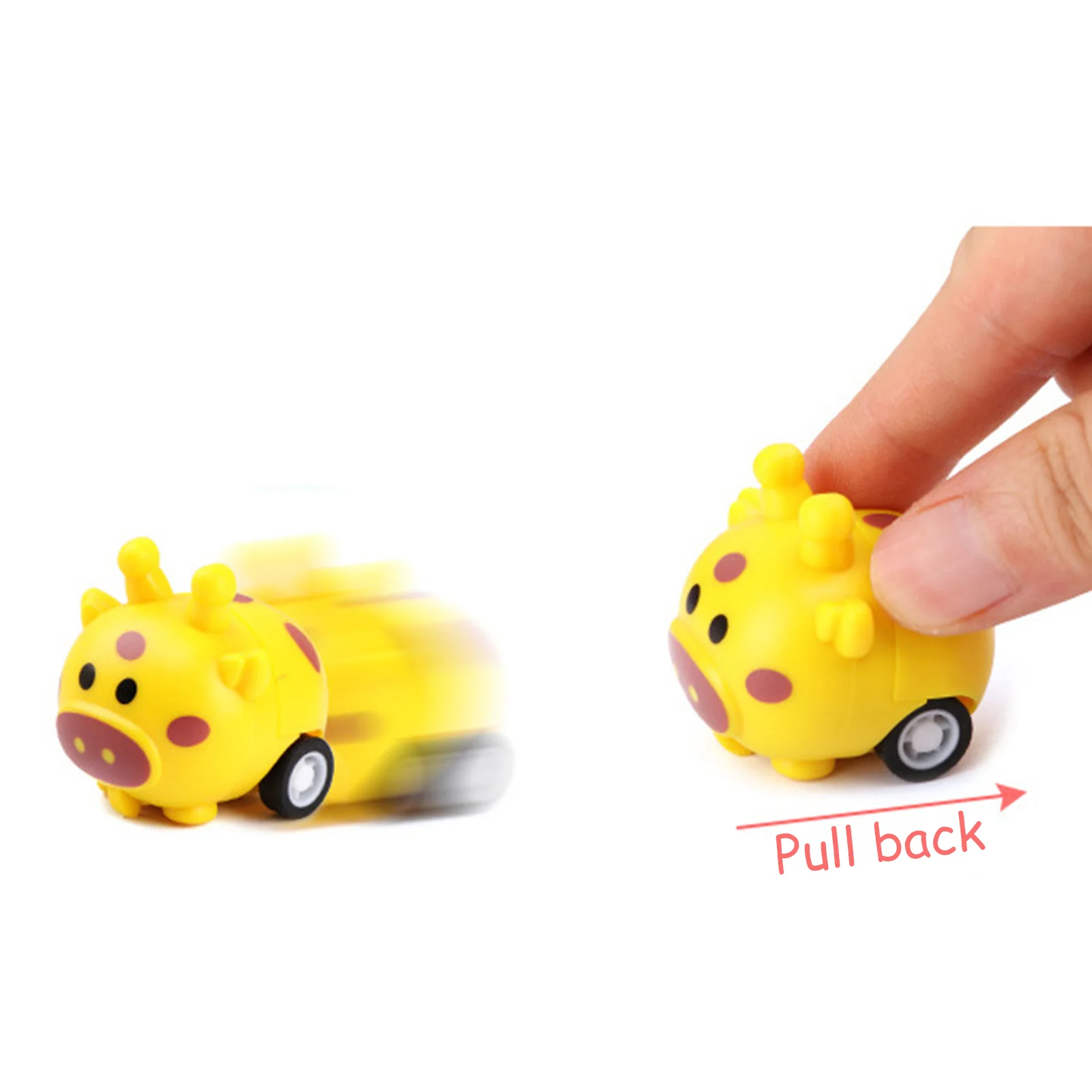 1PC Mini Cartoon Pull Back Vehicles Cars Toy Play Animal Pull Back Toys Friction Powered Cute Car Toys Prezenty urodzinowe dla dzieci