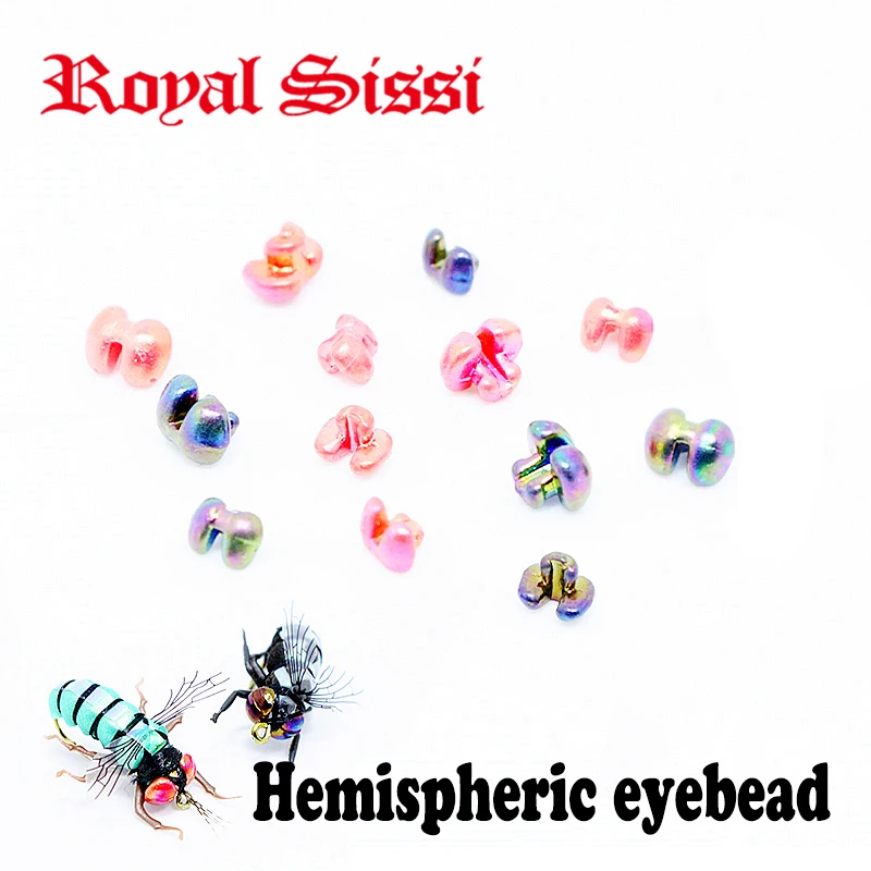 Royal Sissi 40pcs pack new fly tying beads 3D holographic housefly eye double dragonfly eye Beads rainbowhue fly tying materials