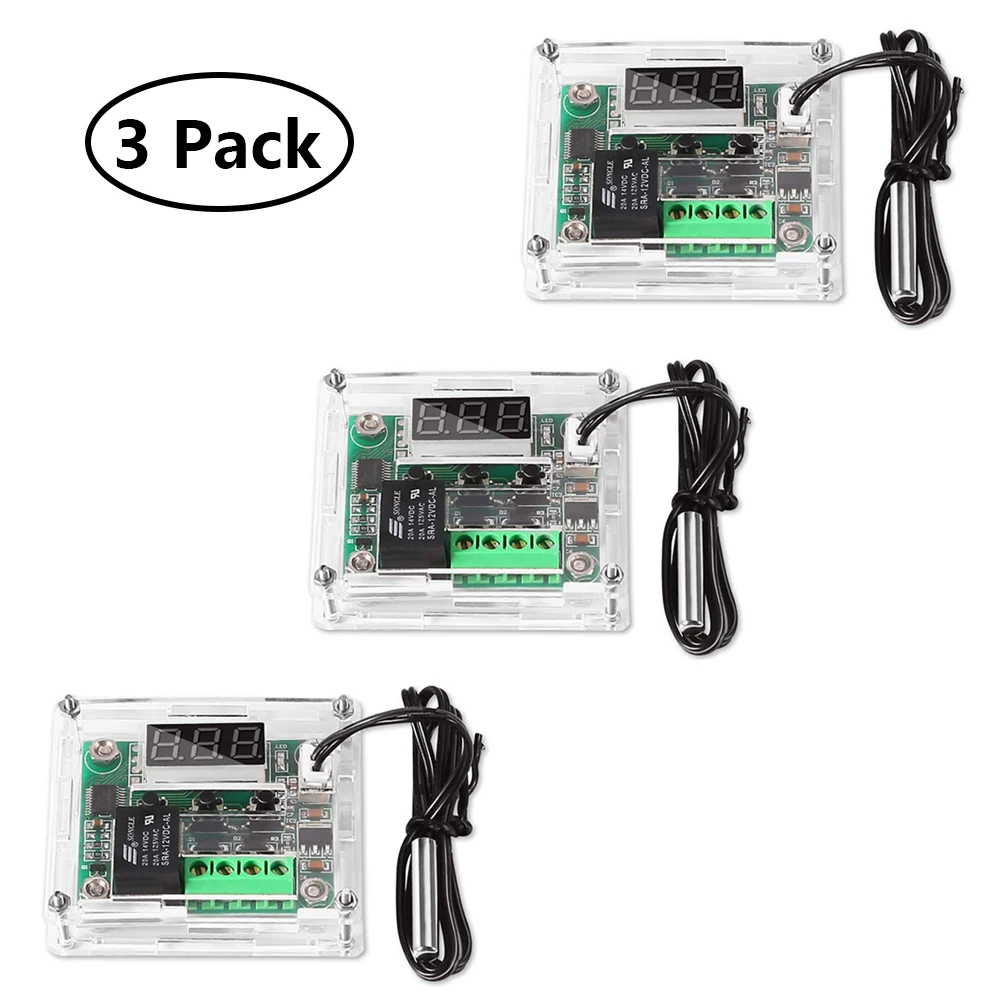 

3pcs/lot 12V Digital Temp Thermostat Temperature Controller Sensor Relay Switch -50-110C W1209 with case