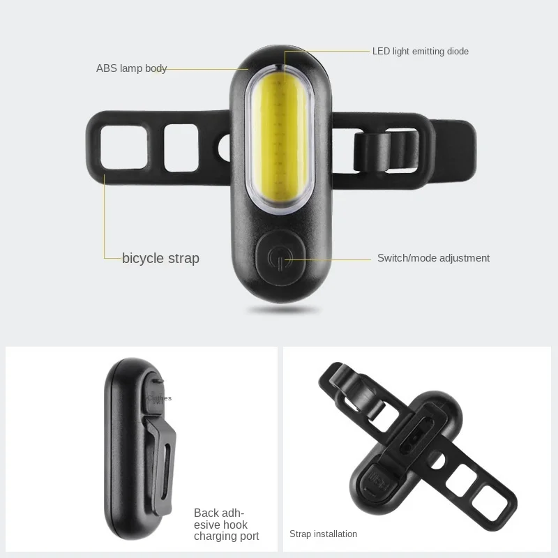 Lampu Sepeda USB Lampu Belakang Isi Ulang Lampu Led Sepeda Gunung Lampu Peringatan Malam Aksesori Peralatan Berkendara