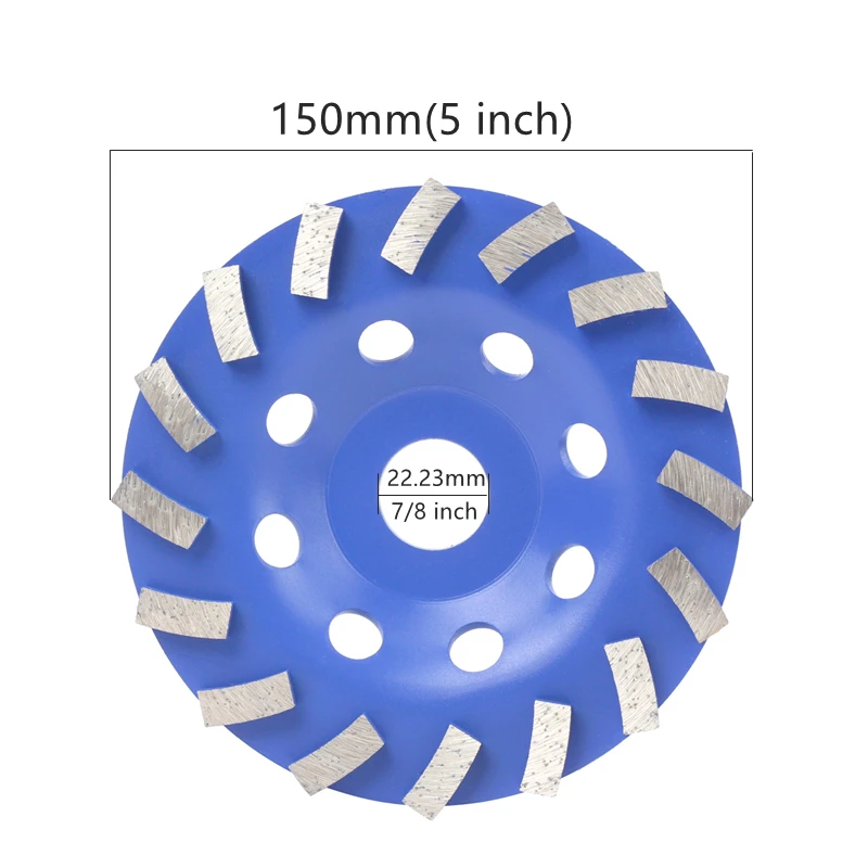 Versery 125*22mm Diamond Segment Bowl Grinding Wheel Cup Cutting Disc For Concrete Marble Granite Grinding Rotary Tools