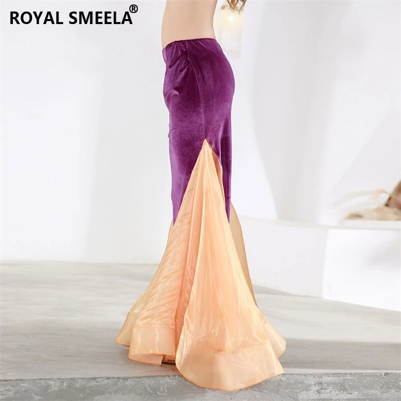 Buikdans Rokken Vrouwen Fluwelen Mesh Maxi Rok Buikdansen Kleding Pakket Hip Fishtail Mermaid Rok Buikdans Kostuums