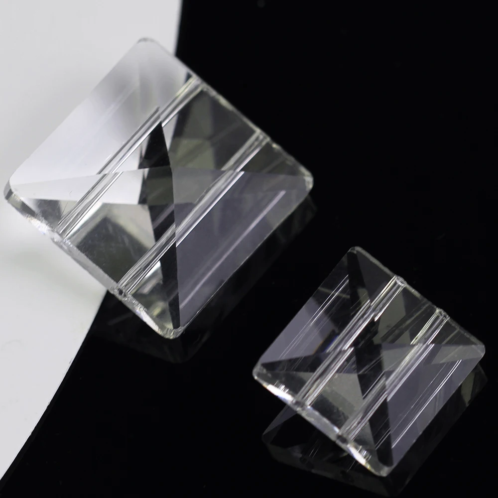 K9 Crystal Square Beads 14mm 16mm 18mm 20mm 24mm Glass Square Beads Chandelier Parts for Home Wedding Lighting Decoration