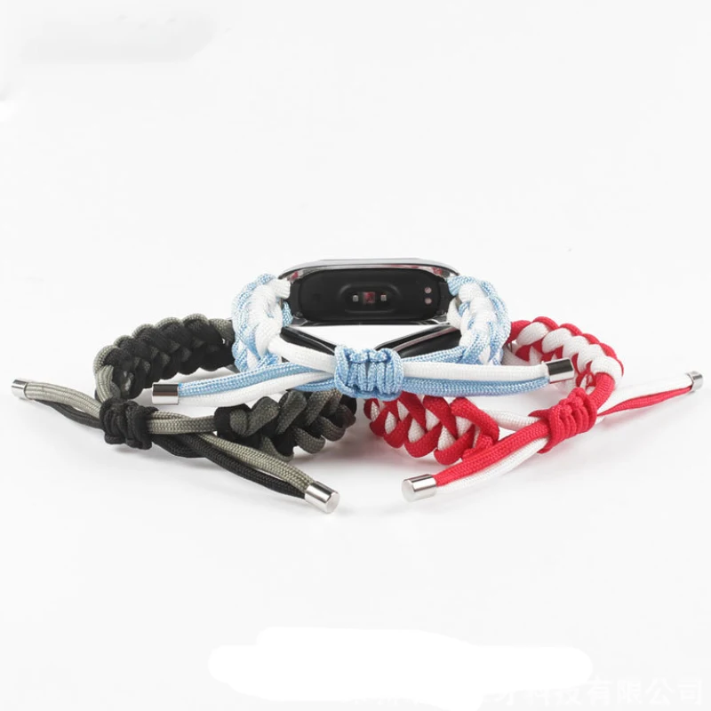Colorful DIY Mi Band 5 6 7 Bracelet for Xiaomi Mi Band 4 Strap Miband 3 Woven Nylon Mi7 Writband Replacement Woman Man Watchband