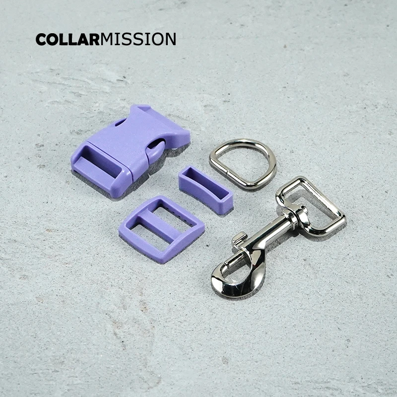 10pcs/lot(plastic buckle+Tri-Glid+square keeper+D ring+metal dog clasp)electroplating 25mm DIY dog collar accessories 17 kinds