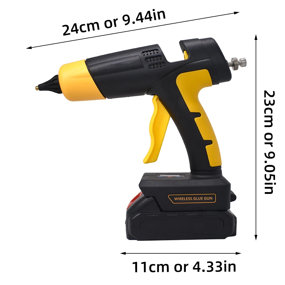 21V 120W akumulatorowa gorąca pistolet do kleju z cyfrowym wyświetlaczem termostat wymienna bateria użyj 11mm kleje W sztyfcie czysta miedziana dysza