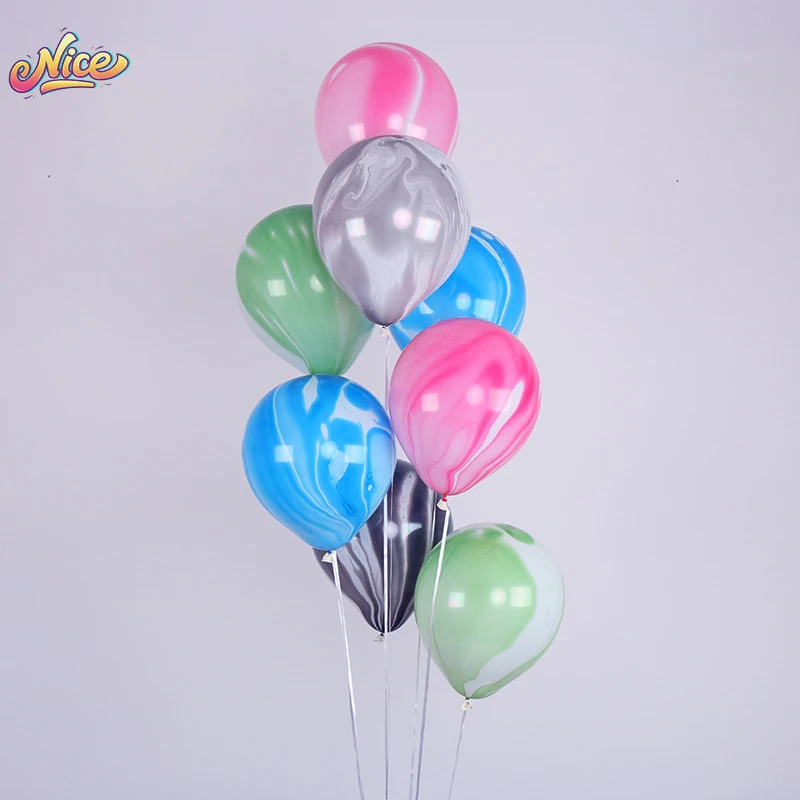 10inch 20/30pcs Colorful Agate Marble Latex Balloons Helium Balloons  Birthday Decoration Swedding Baby shower Party Supplies