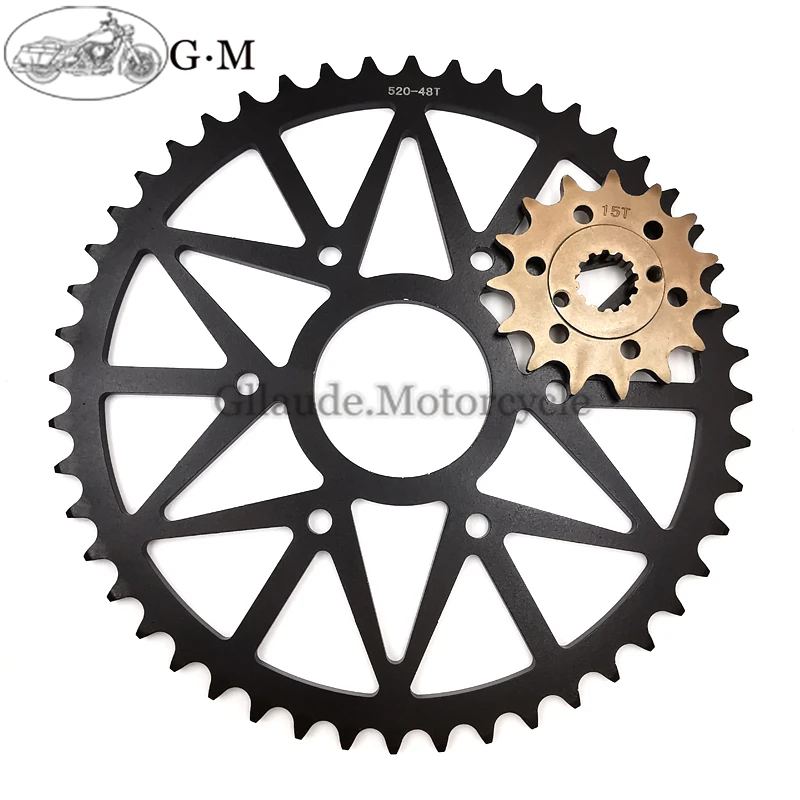 48T-15T-520 Motorcycle Front Rear Chian Sprocket For KTM DUKE 390 390 Duke 2013-2022 RC390 2014-2020 390 RC R 2018