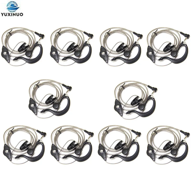 10PCS Aluminum Foil Wire PTT Microphone Earhook Earphone for Motorola TLKR T3 T6 T60 T80 MR350R T6200 T6200C Radio Drop Shipment