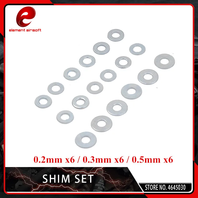 Element Airsoft Shim Set para caja de cambios AEG, accesorios de caza, 0,2mm, X6/0,3mm, X6/0,5mm, X6, GB0911