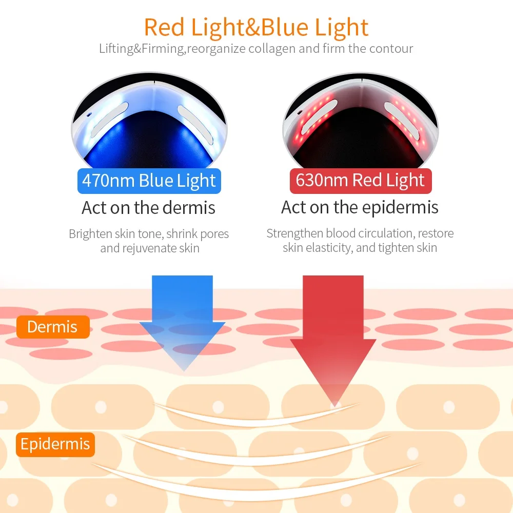 Ems v massageador para levantamento facial, compressa quente de fototerapia infravermelha, máquina de apertar a pele, anti-rugas, dispositivo de redução de queixo duplo
