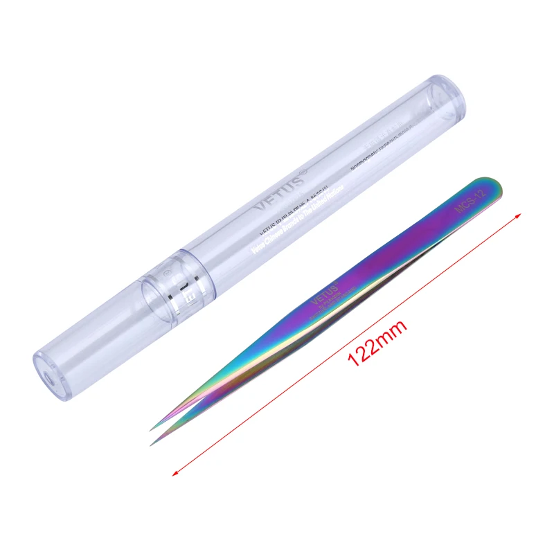 الأصلي Vetus MCS-12 الدقة ملاقط الفولاذ المقاوم للصدأ Antimagnetic و مكافحة الحمضية مستقيم تلميح الملقط ل SMD الهاتف إصلاح أداة