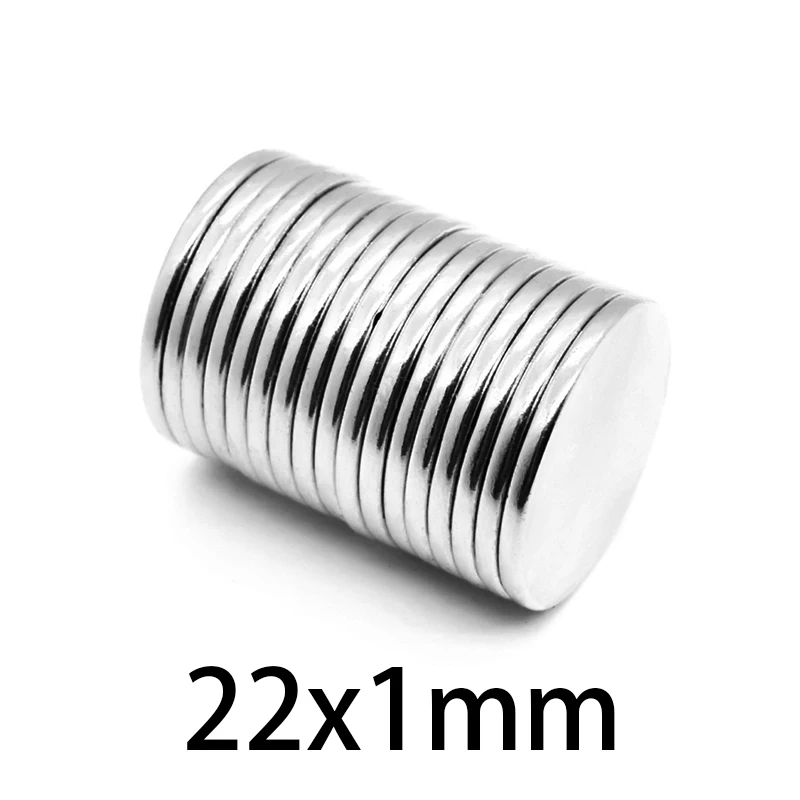 22x1mm Strong Cylinder Rare Earth Magnet 22mmx1mm Fridge Round Neodymium Magnets 22*1mm N35 Magnetic 22*1