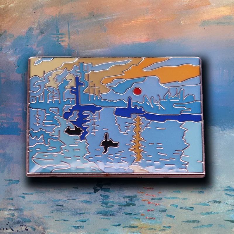 Claude Monet  - Impression, Sunrise 1873 Brooch Famous Oil Painting Art Pin