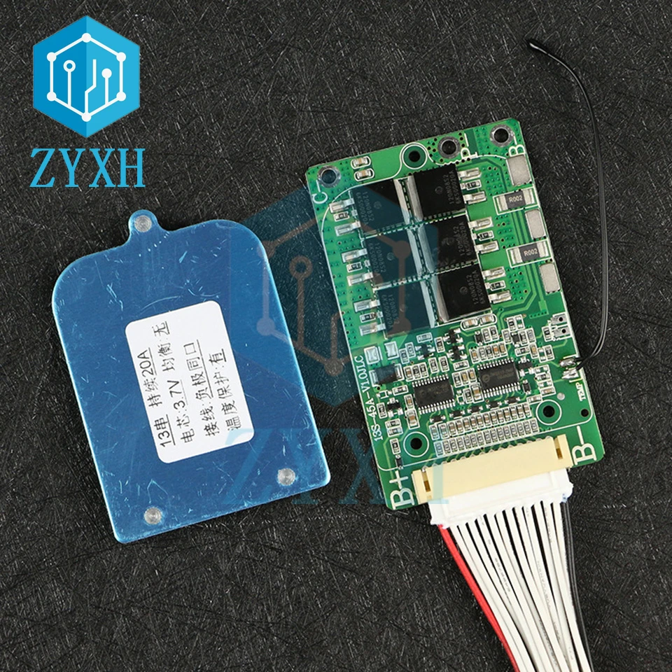 BMS 13S 48V 20A/30A 18650 Lithium Battery Charge Board Common Port Short Circuit/Overtemperature Protection For E-bike/Escooter