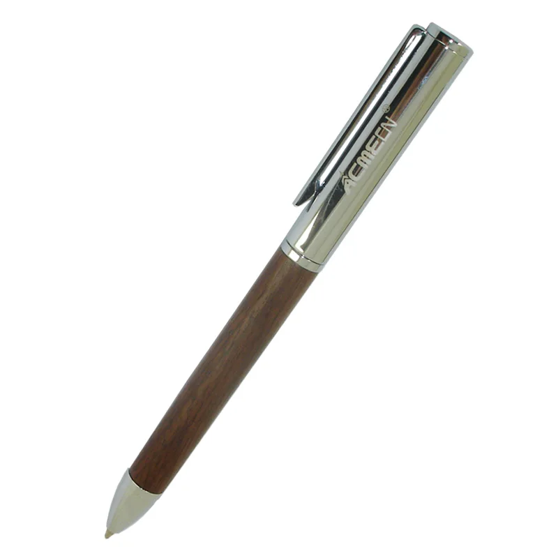 

ACMECN Newest Metal & Walnut Wood Ball Pen with Slim Twist Retractable Logo Brand Ballpoint Pen Unisex Luxury Gifts Pens