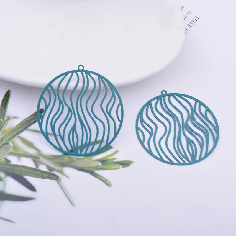 30 Stück Ab6568 35*37mm Filigrane Runde Anhänger für DIY-Schmuck- und Ohrringherstellung – Detail 12