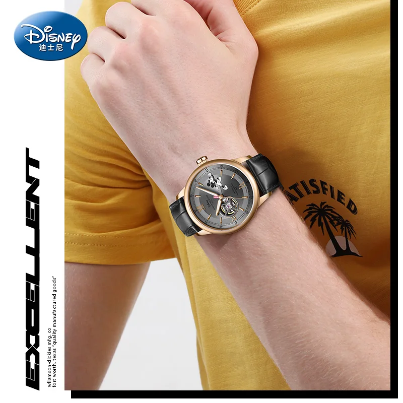 Disney Micky Mouse Limited Editon Men Automatic Wrist Watch Japan Mechanical Movement 50M Waterproof Luminous Hands Hollow 2020