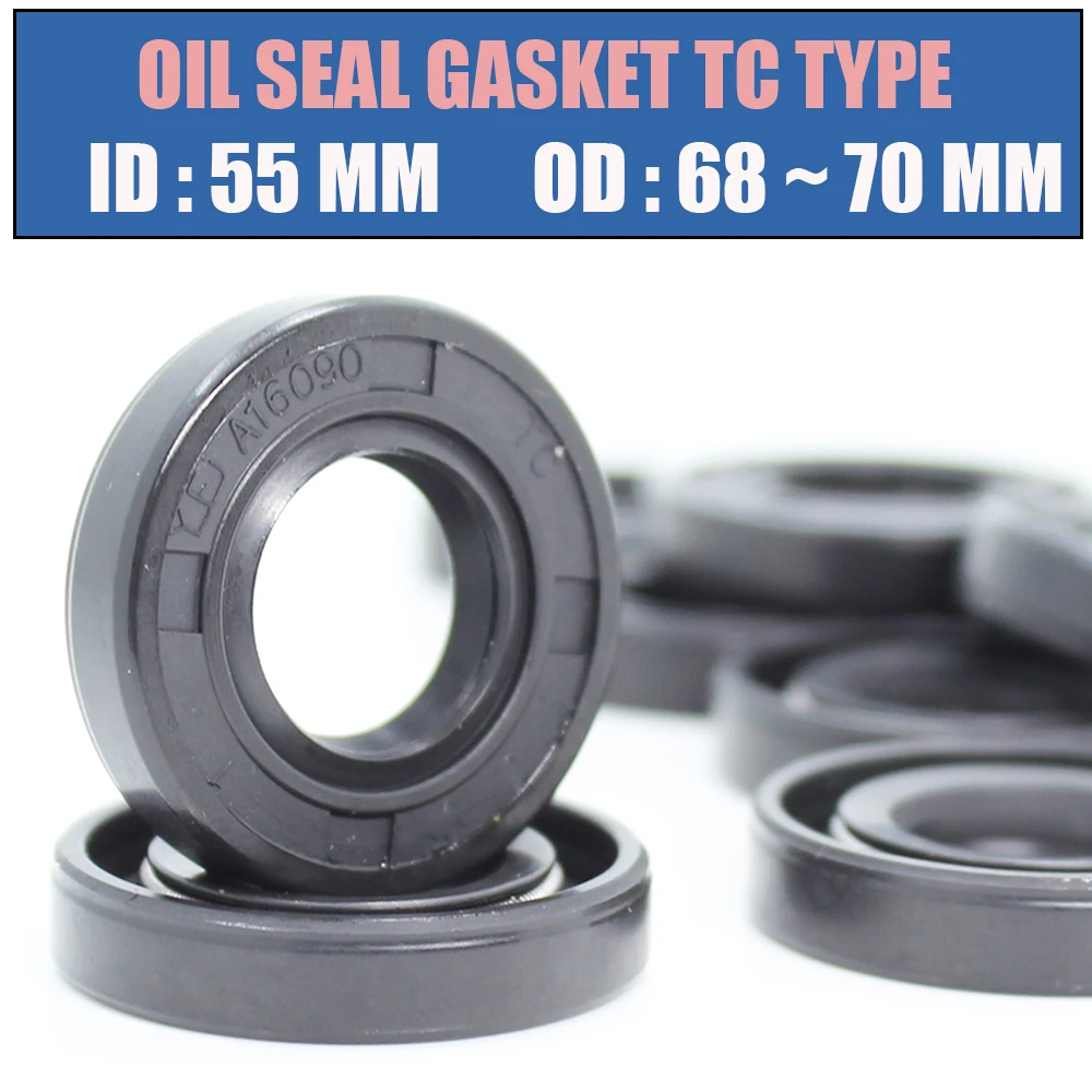 

ID 55mm Oil Seal Gasket TC Type Inner 55*68/70/72/73/75 mm 1PC NBR Skeleton Seals Nitrile Covered Double Lip With Garter