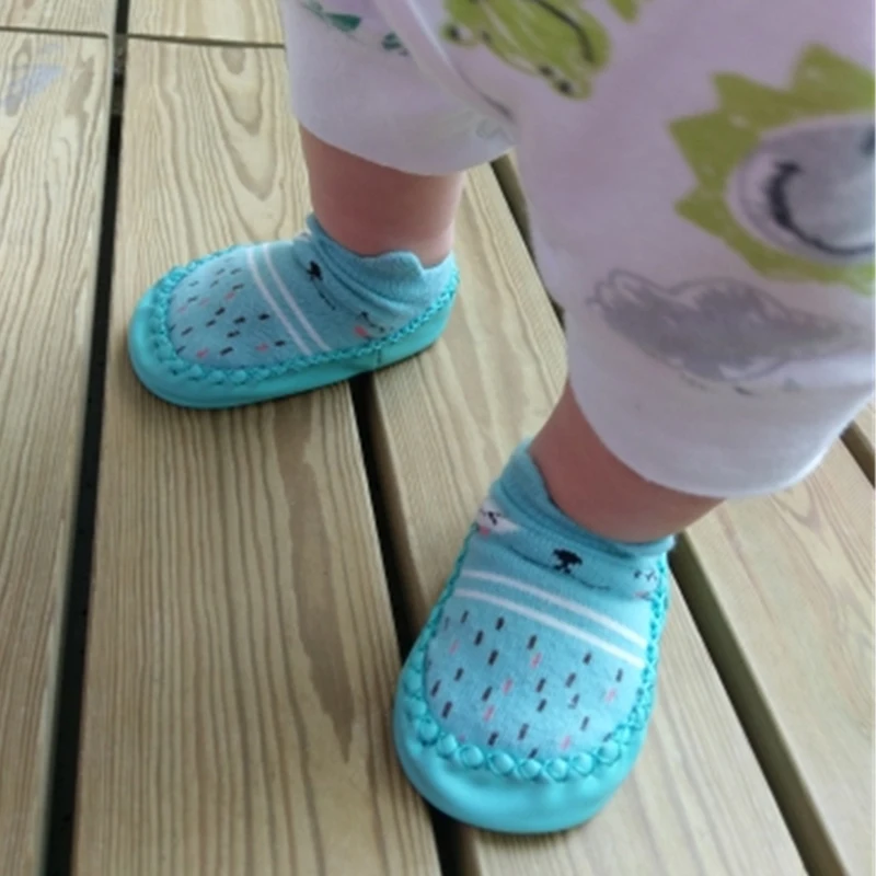 Cartoon Baby Socks With Rubber Soles Infant Sock Newborn Autumn Winter Children Floor Socks Shoes Non-slip Soft Toddler Footwear