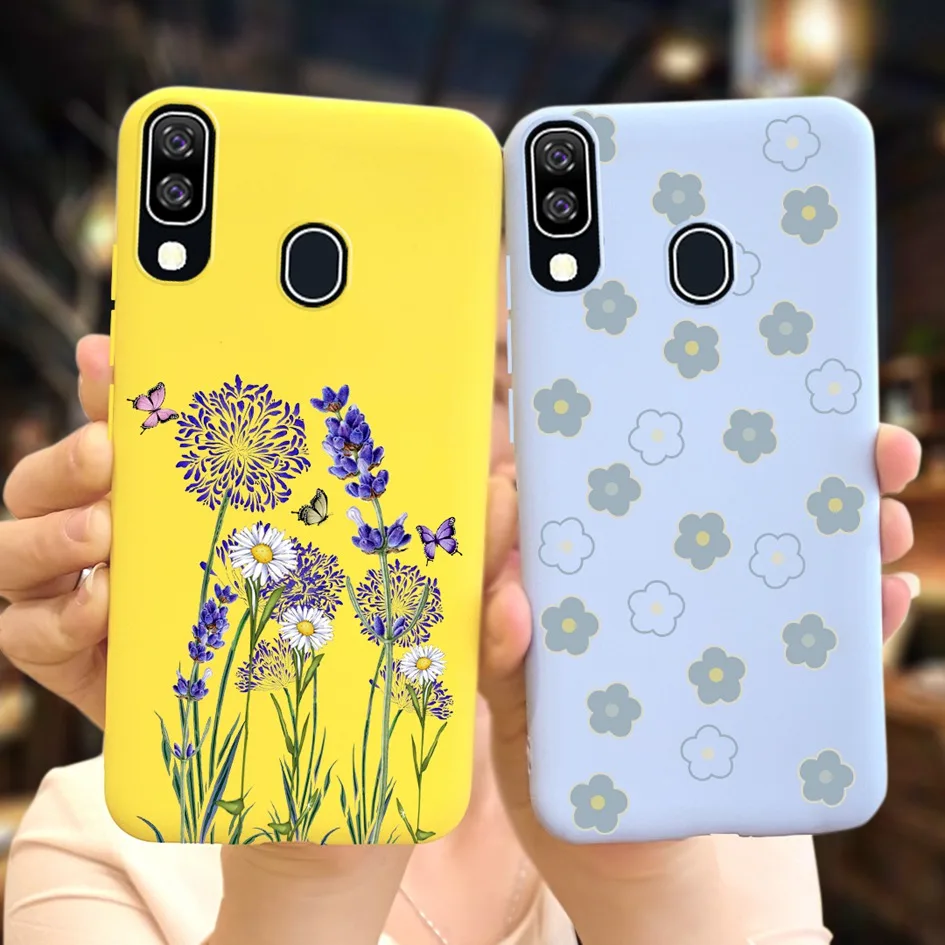 For Cute Samsung Galaxy A40 A405F Case Cactus Butterfly Matte Slim Soft Phone Back Cover For Samsung A40 A 40 2019 GalaxyA40 Bag