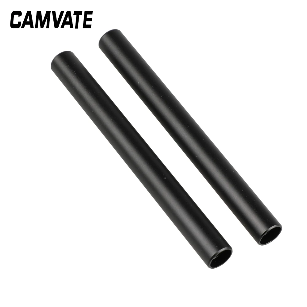 CAMVATE 2PCS Aluminum Standard 15mm M12 Rod (150mm Long) For DSLR Shoulder Rig/Camera Cages/Matte Box/Follow Focus/Monitor Cages