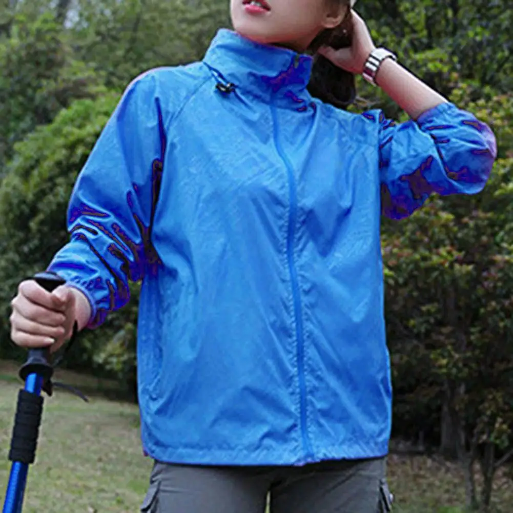 Women Men Windproof Coat Outdoor Jacket Ultra-Light Windbreake Jacket Solid Quick Dry Casual Waterproof Sunscreen Sports Coat