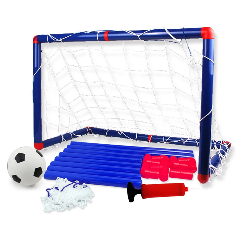 Portable Kids Football Goal Door Gate Toy Set Baby Soccer Ball Kit with Pumps Indoor and Outdoor Sports EDF88