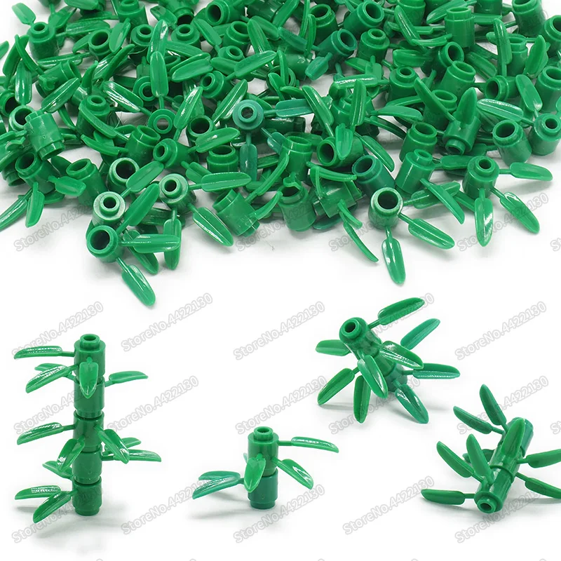 Blade grass Green plant Building Blocks Accessories Assembling city forest garden Figures Street view model child christmas toys