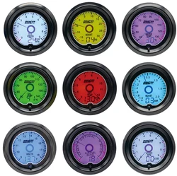 52mm Digital 7 Color Light Car Modification Meter Boost Tachometer Water Oil Temp Pressure Volt Air Fuel Exhaust Gas Rpm Gauge