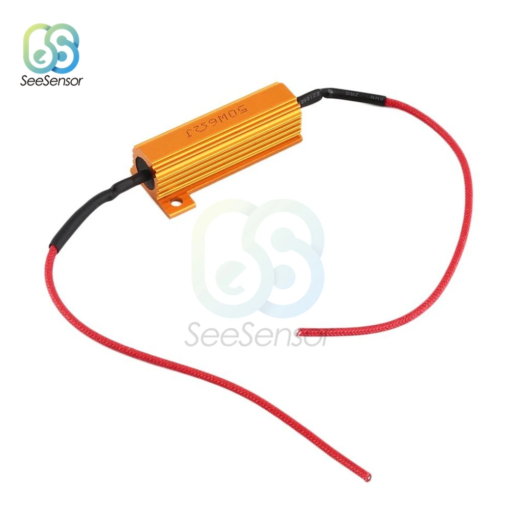 50W 6ohm LED Reverse Brake Turn Signal Light Load Resistor Canbus Anti-Flashing Decoders Fix Error Fast Flash for LED Bulb