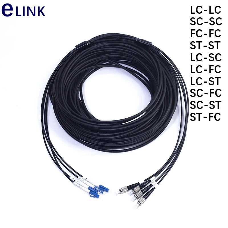 Opancerzone kable światłowodowe LSZH, wodoodporne, LC, SC, FC, 4 rdzenie, Patch ołowiu, FTTA, Outdoor, SM, 3MTR, 4C, 5.0mm, 2Pcs