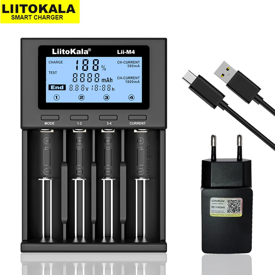 LiitoKala Lii-S8 Lii-600 Lii-M4 Lii500 Lii-PD4 Lii402 Lii202 inteligentna ładowarka do 18650 26650 21700 AA AAA litowo-jonowa bateria NiMH