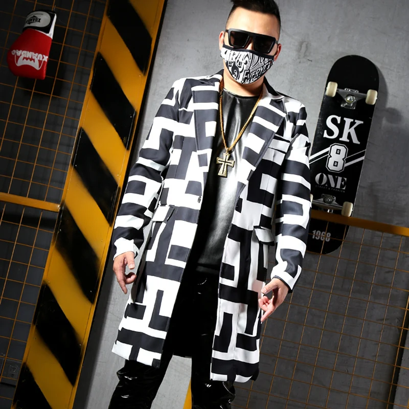 Cool Host Stage Costume Hip Hop Costume For Men  Jazz Costume Nightclub Suit Street Dance Wear Street Oufits Dance Wear VDB1913