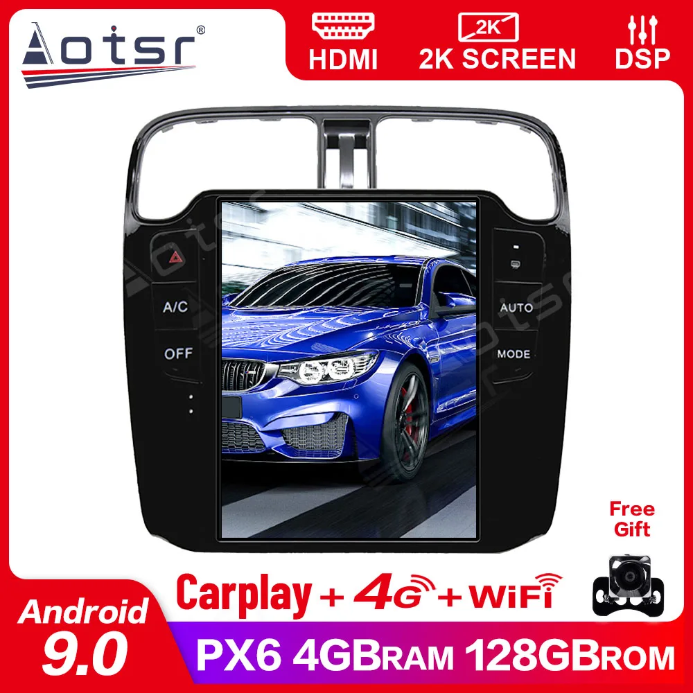 PX6 Android 4+128G For Tesla style Car gps tracker For Volkswagen/VW Polo 2012+ dash cam head unit Car Video Player Head Unit