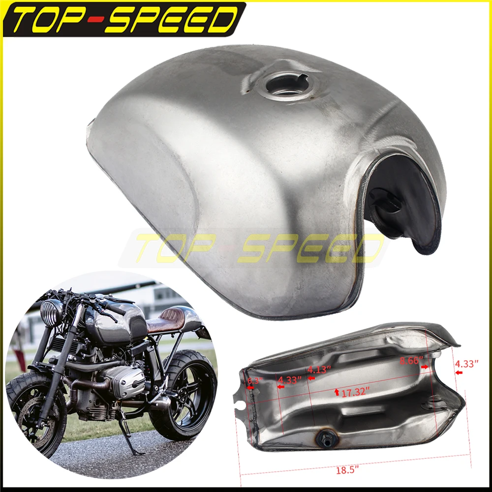 The Skyline Cafe Racer Bare Steel Gas Fuel Tank 9L Universal Motorcycle For CFMOTO Mandrill