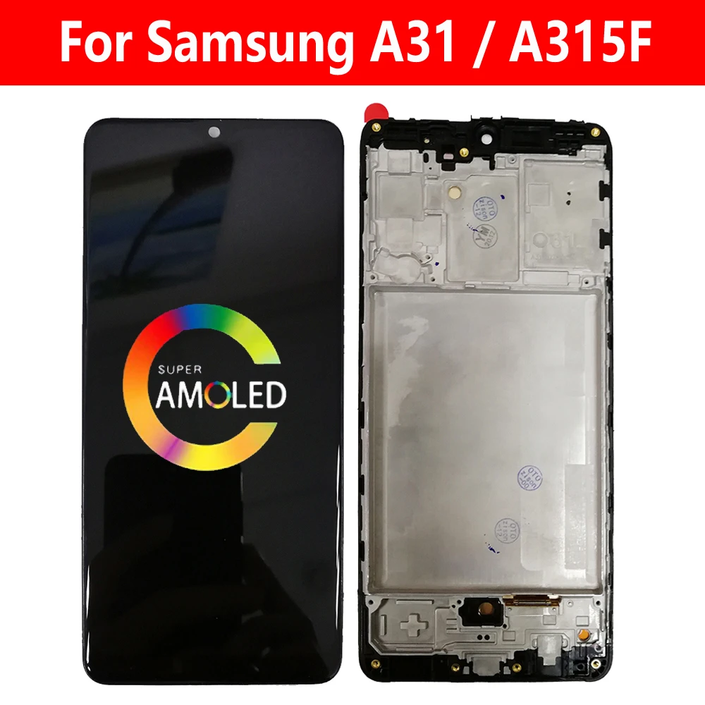 

Super AMOLED For Samsung Galaxy A31 LCD 2020 A315F Display With Frame A315 LCD SM-A315F/DS LCD Touch Screen Digitizer Assembly