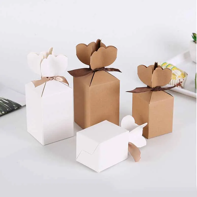 25/50Pcs Kraftpapier Pakket Kartonnen Doos Vaas Candy Box Favor En Verjaardagscadeau Kerst Valentijnsdag Party bruiloft Decoratie