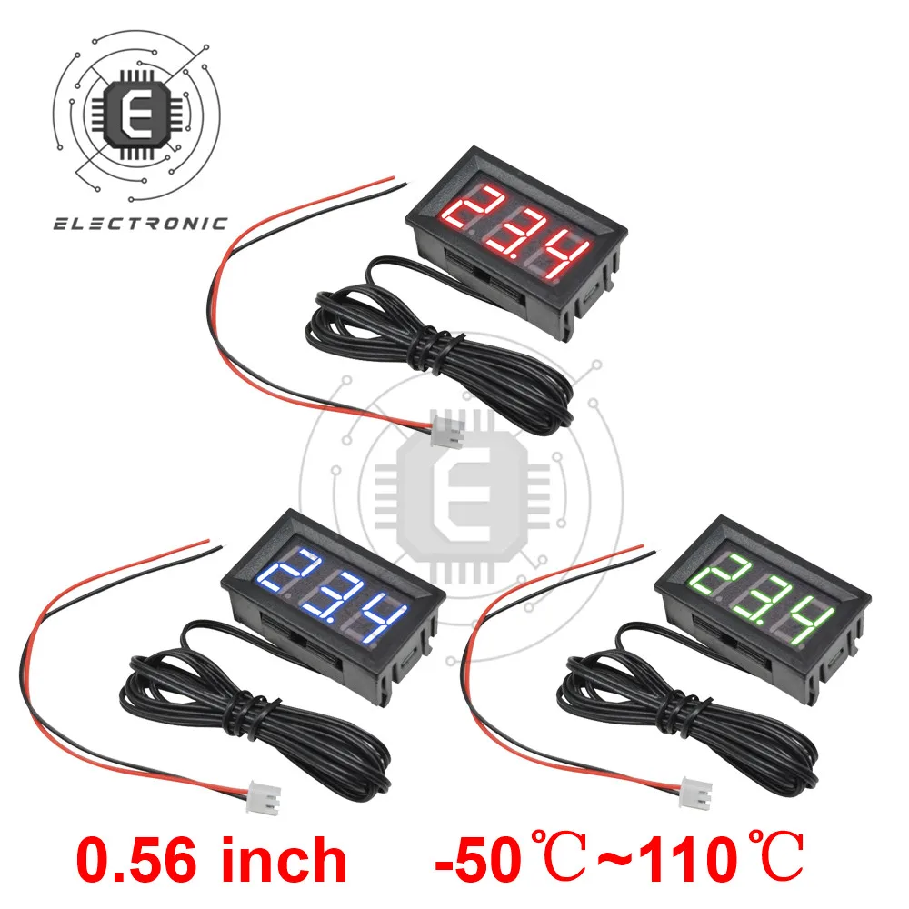 LCD 0.56 Inch DC Digital Display Thermometer Temperature Measuring Instrument Tester DC4~30V