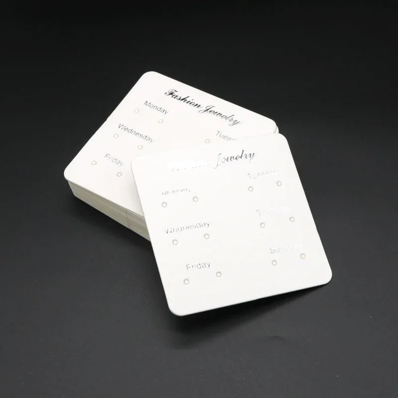 

8*8cm White Jewelry Earing Card Hang Tag 100pcs/lot Paper Weeks Earing Stud/Drop Thick Card Jewelry Display