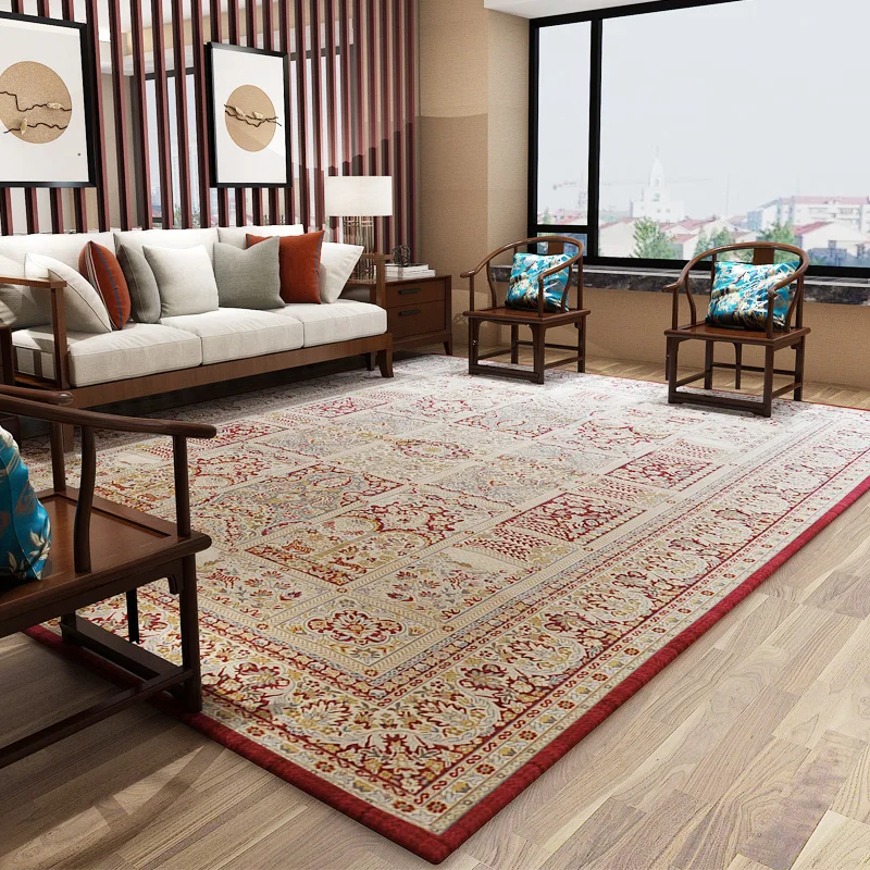 Chinese Style Red Carpet for Home Living Room Decoration Persian Carpet Bedroom American Area Rug Hallway Europe Woven Mat