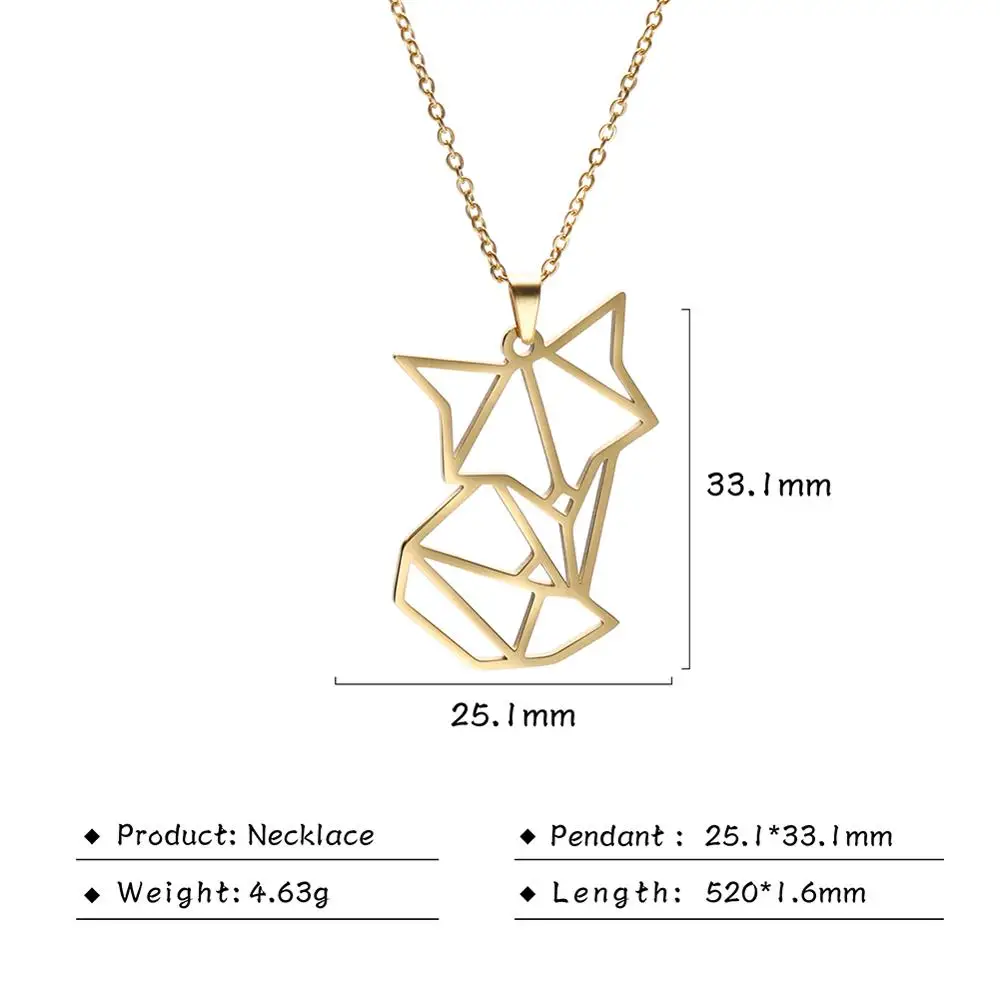Skyrim Goldfarbenes Amulett Fuchs Tier Anhänger Halskette Edelstahl Statement Choker Kette Schmuck Accessoire für Frauen – Detail 12