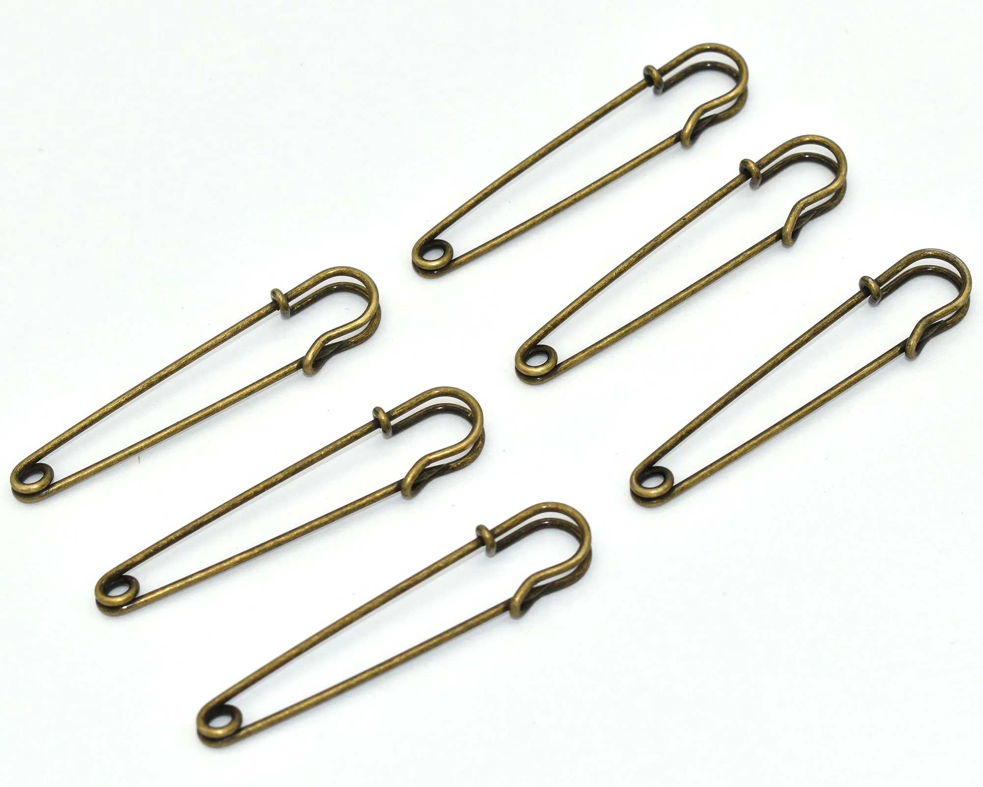 40mm Bronze Safety Pin Brooch Fix Clothes skirt Fastener Pin Jewelry Charm Making Craft Supplies Fashion Decorate Artistic