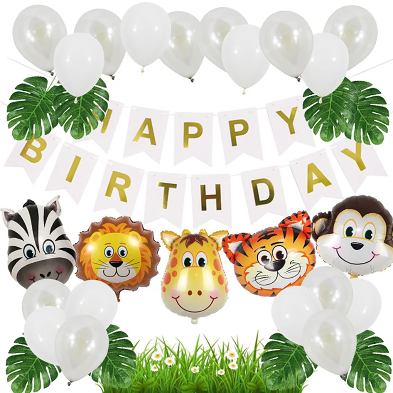 Animal Balloons Zoo Jungle Theme Party Decor Supplies for Kids Boys Birthday Forest Party Balloon Set Baby Shower Decorations