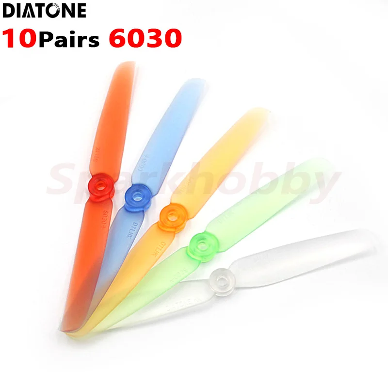 

10Pairs Diatone 6030 6inch 6x3 2 Blade CW CCW Transparent Crystal Clear Propeller 5mm Aperature RC FPV Multicopter Quacopter DIY