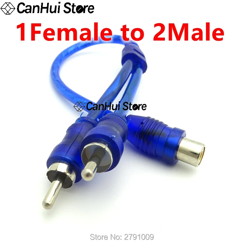 1Pcs Car Audio Cable 1 Male To 2 Female / 1 Female RCA 2 Male Adapter Cable Wire Splitter Stereo Audio Signal Connector