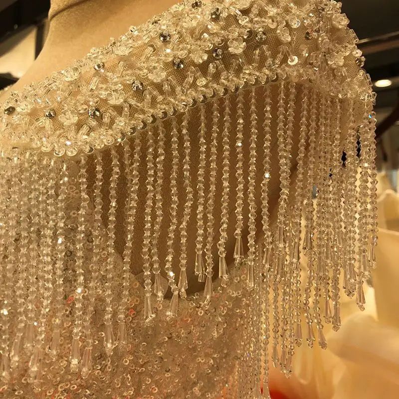 Luxe Kristallen Kwastje Trouwjurken 2025, Bruidsjurken Nieuwe Collectie Custom Dubai Arabische Bruid Dragen Vestidos De Mairage