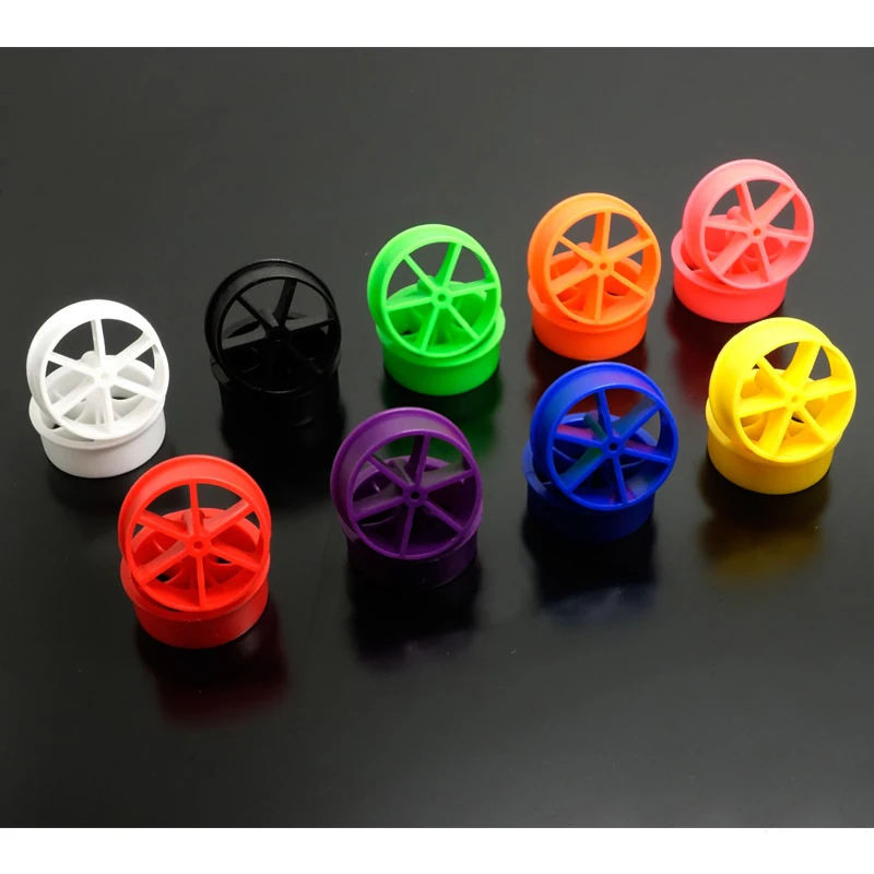 4Pcs Self-made Extra Large Diameter Wheel Hubs Multi-color Super Hard Six-claw Wheels 95044/92247/15445 for Tamiya Mini 4WD Car